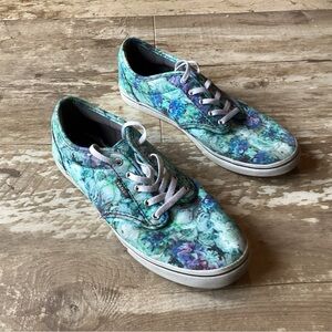 Vans Floral Blue White Shoes 500714 Women’s Size 7
